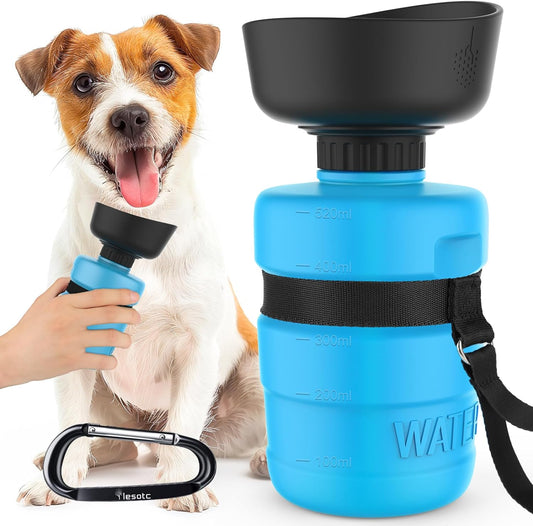 Lesotc 2022 Upgraded Pet Water Bottle for Dogs,Dog Water Bottle Foldable,Leak Proof Dog Travel Water Bottle,Dog Water Dispenser,Lightweight & Convenient for Outdoor Walking,Hiking,Travel,Bpa Free