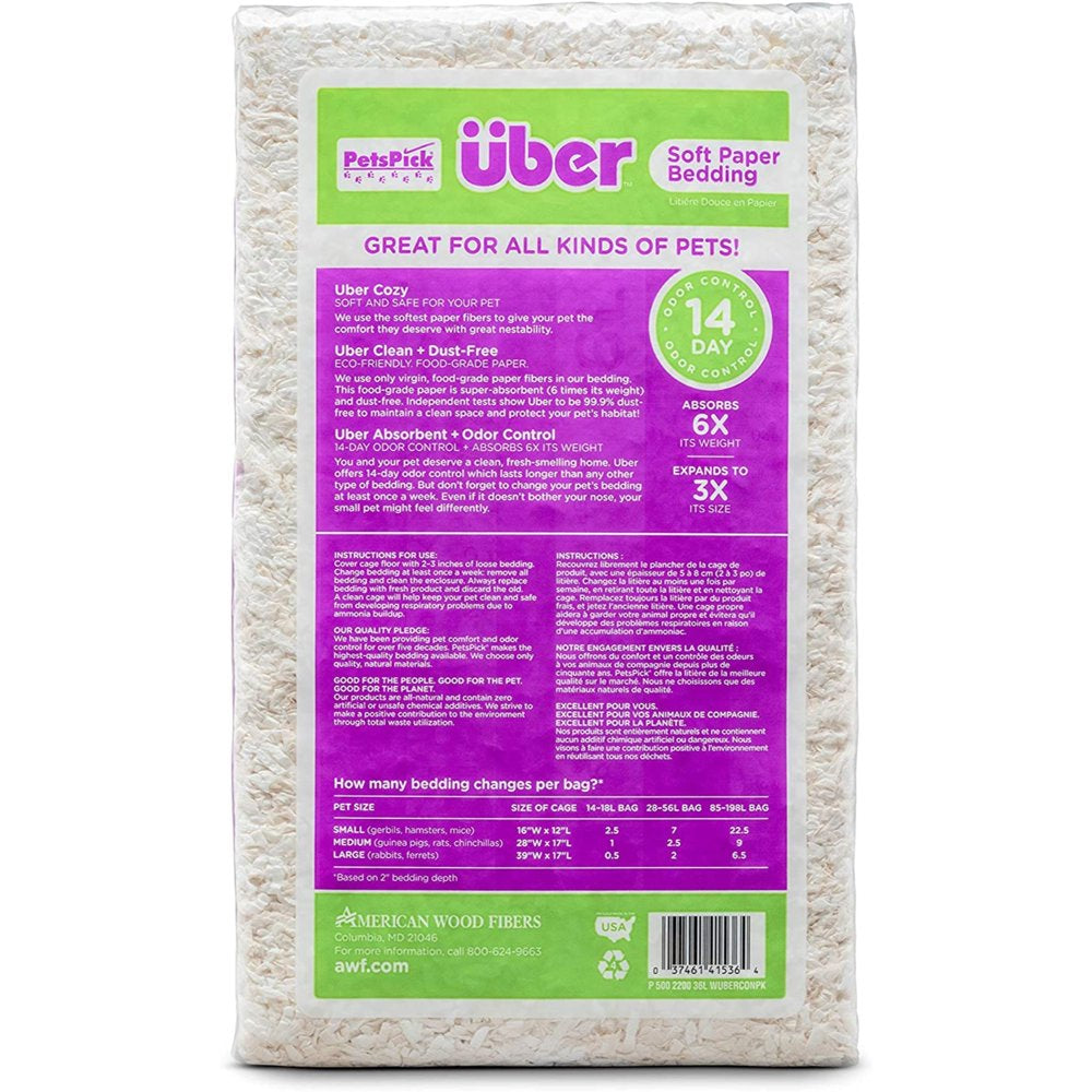 36L White Uber Pet Bedding, Hamster, Rabbit, Rat