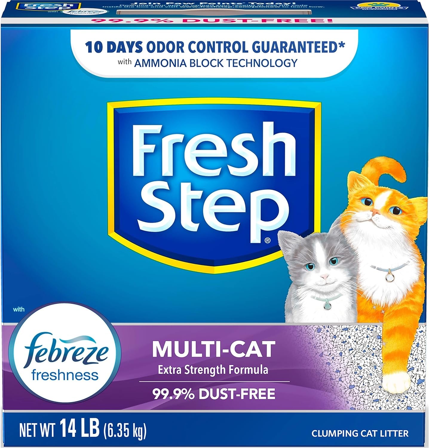 Clumping Cat Litter, Multi-Cat Odor Control, 14 Lbs