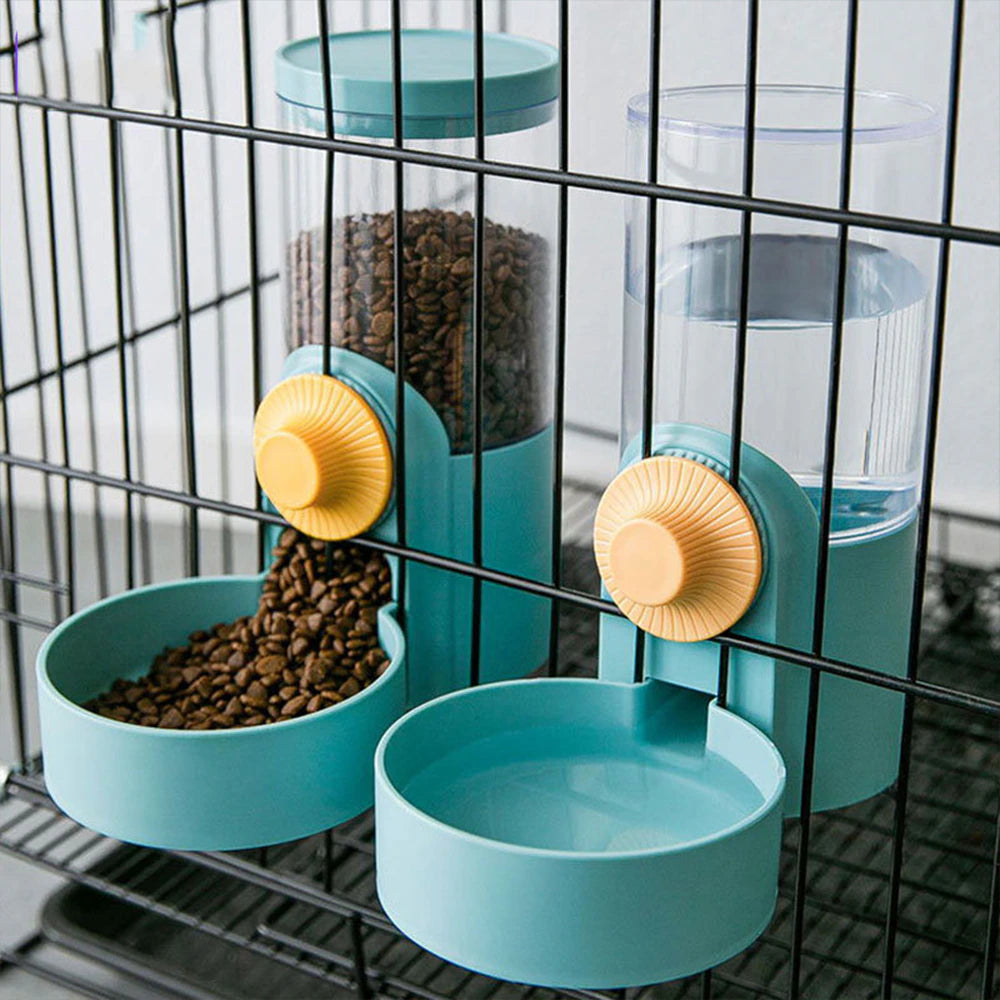 Cat Cage Hanging Automatic Drinking Fountain Feeder Large Capacity Kitten Puppy Rabbit Feeding Bowl Water Drinker Pets Supplies