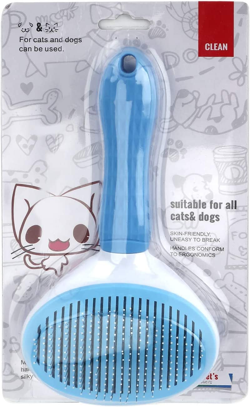 Self Cleaning Slicker Brush, Dog Cat Bunny Pet Grooming Shedding Brush - Easy to Remove Loose Undercoat, Pet Massaging Tool Suitable for Pets with Long or Short Hair