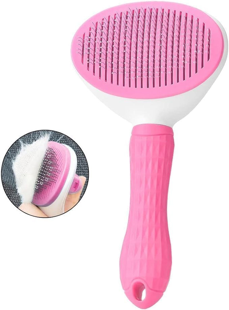 Self Cleaning Slicker Brush, Dog Cat Bunny Pet Grooming Shedding Brush - Easy to Remove Loose Undercoat, Pet Massaging Tool Suitable for Pets with Long or Short Hair