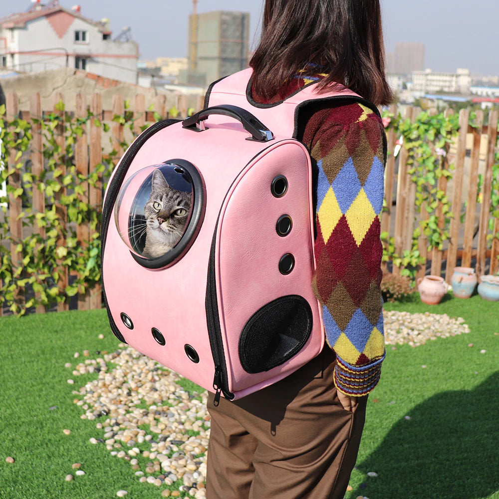 Portable Dog Cat Carrier Bag Breathable Space Capsule Astronaut Travel Bag Transparent Outdoor Small Cat Carrier Pet Backpack