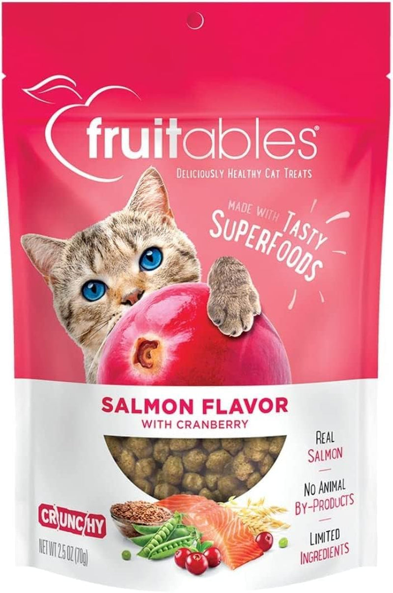 Cat Crunchy Treats for Cats – Healthy Low Calorie Packed with Protein – Free of Wheat, Corn and Soy – Made with Real Salmon with Cranberry – 2.5 Ounces