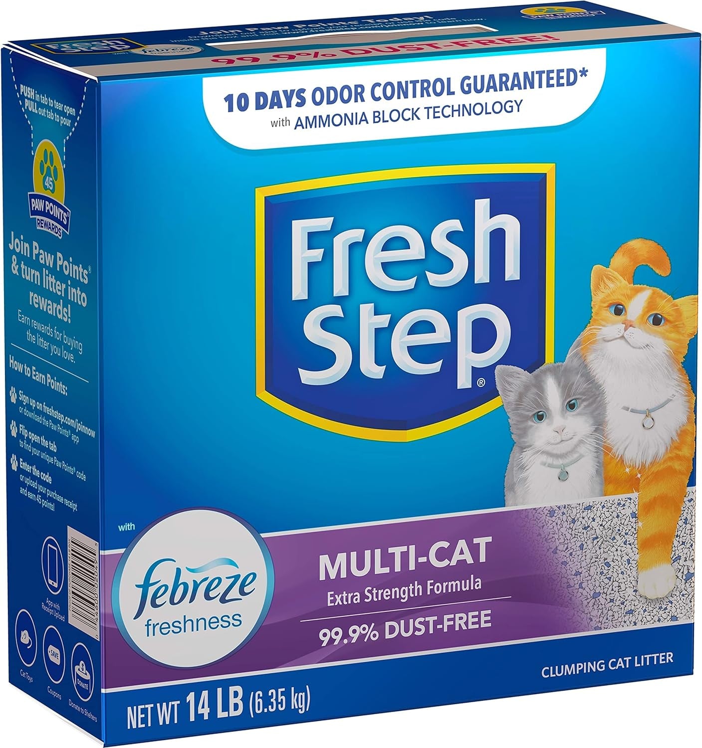 Clumping Cat Litter, Multi-Cat Odor Control, 14 Lbs