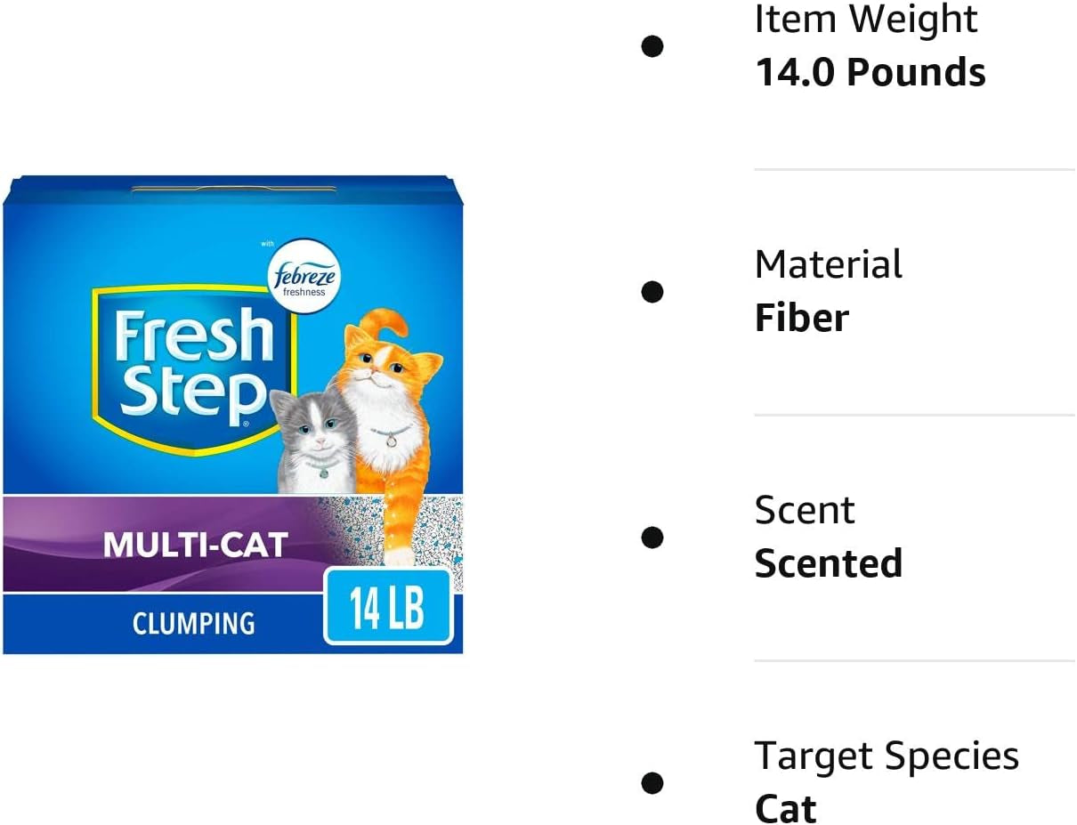 Clumping Cat Litter, Multi-Cat Odor Control, 14 Lbs