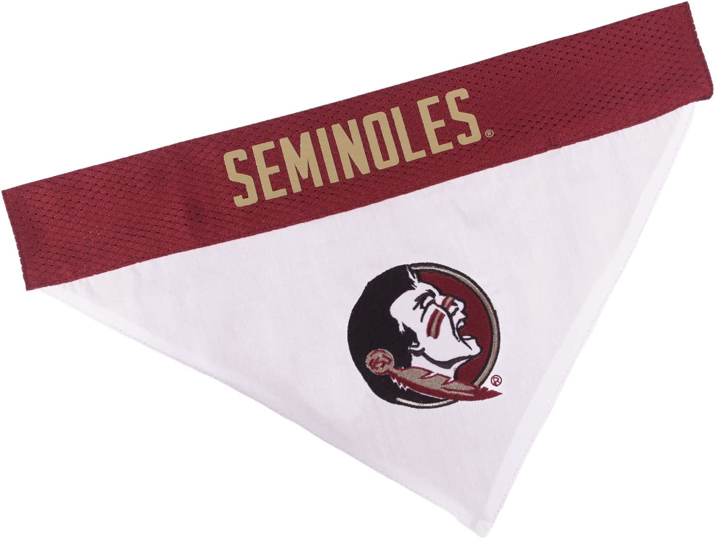 Collegiate Pet Accessories, Reversible Bandana, Florida State Seminoles, Large/X-Large