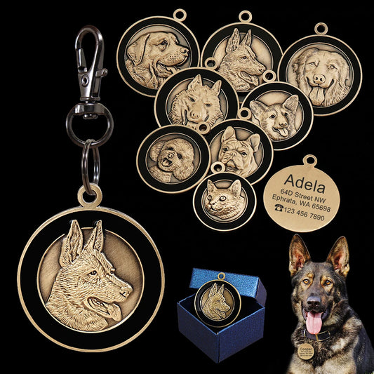 Personalized Dog ID Tag Engraved Pet Dog Tags Collar Accessories Custom Puppy Cat Name Tags for Dogs Necklaces Pendants