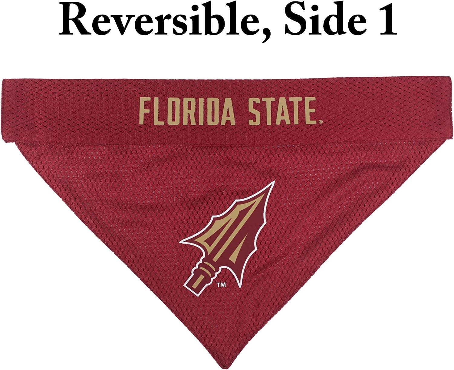 Collegiate Pet Accessories, Reversible Bandana, Florida State Seminoles, Large/X-Large