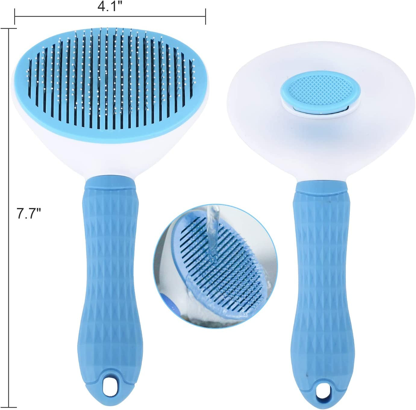 Self Cleaning Slicker Brush, Dog Cat Bunny Pet Grooming Shedding Brush - Easy to Remove Loose Undercoat, Pet Massaging Tool Suitable for Pets with Long or Short Hair